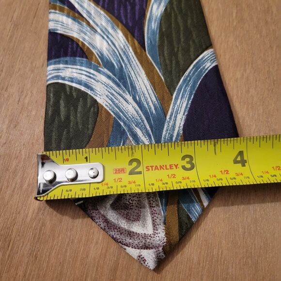 Canali Milano Mens Tie Necktie Artsy Silk Italy 4” x 57.5 to 58” Flaw!! - Picture 13 of 14